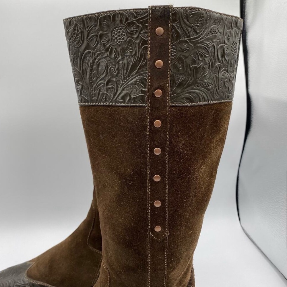 Sofft Tall Brown Suede Riding Boots 6.5